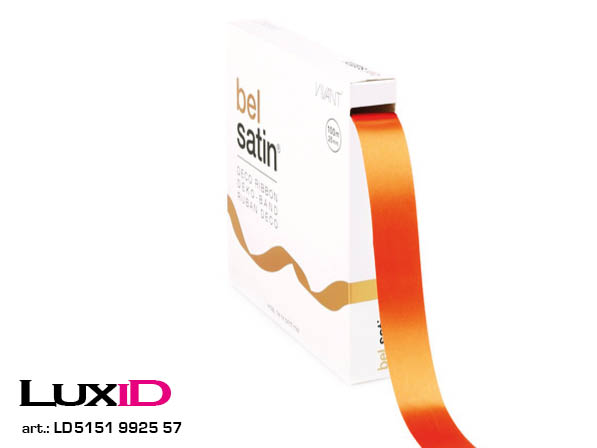 Bel satin 57 oranje 25mm x 100m